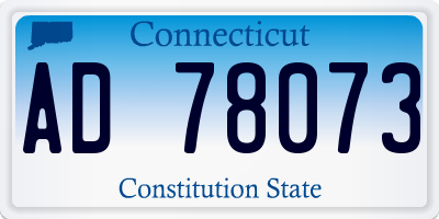 CT license plate AD78073
