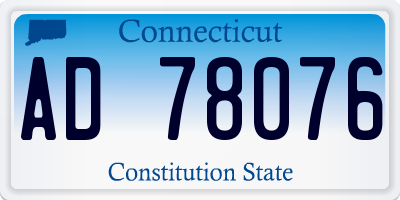 CT license plate AD78076