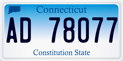 CT license plate AD78077
