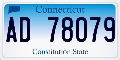 CT license plate AD78079