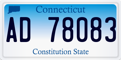 CT license plate AD78083