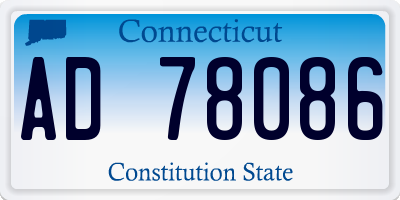 CT license plate AD78086
