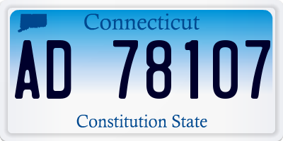 CT license plate AD78107