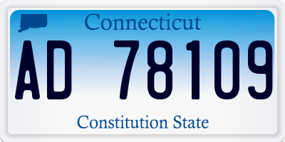 CT license plate AD78109