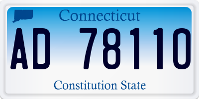 CT license plate AD78110