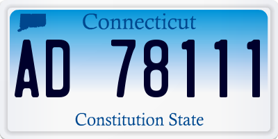 CT license plate AD78111