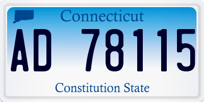 CT license plate AD78115