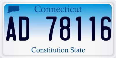 CT license plate AD78116