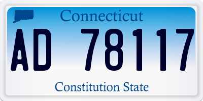 CT license plate AD78117