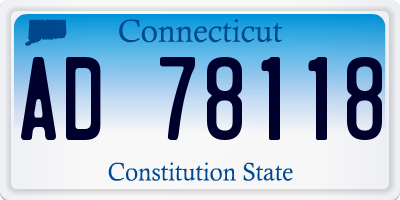 CT license plate AD78118