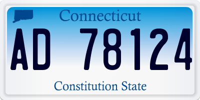 CT license plate AD78124