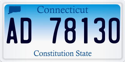 CT license plate AD78130