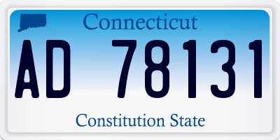 CT license plate AD78131