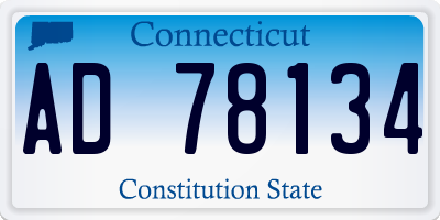 CT license plate AD78134