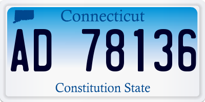 CT license plate AD78136
