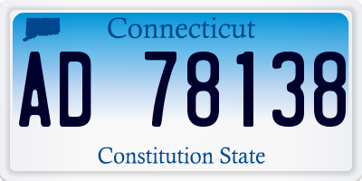 CT license plate AD78138