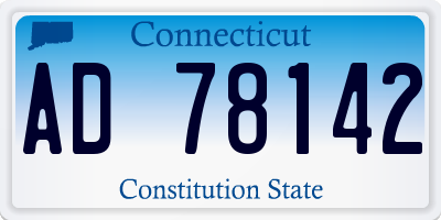 CT license plate AD78142