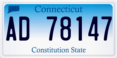 CT license plate AD78147