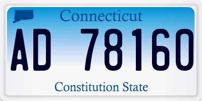 CT license plate AD78160