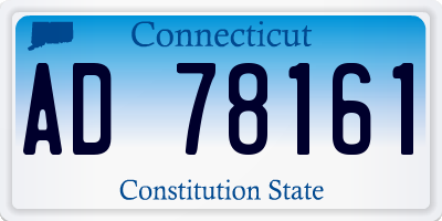 CT license plate AD78161