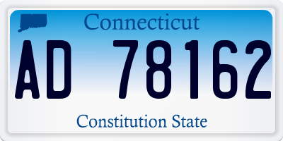 CT license plate AD78162
