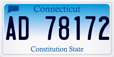 CT license plate AD78172