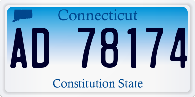 CT license plate AD78174