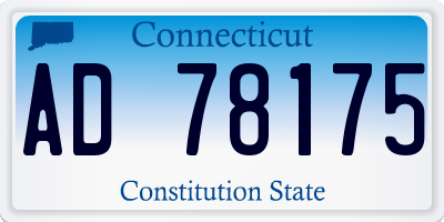 CT license plate AD78175