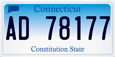 CT license plate AD78177