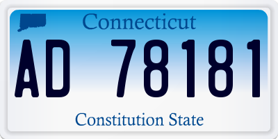 CT license plate AD78181