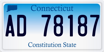 CT license plate AD78187