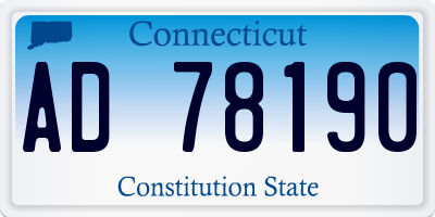 CT license plate AD78190