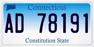 CT license plate AD78191