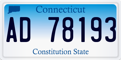 CT license plate AD78193