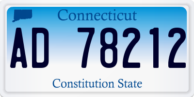 CT license plate AD78212