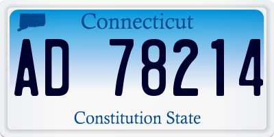 CT license plate AD78214