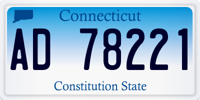 CT license plate AD78221