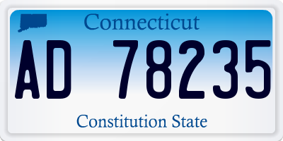CT license plate AD78235