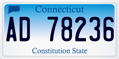 CT license plate AD78236