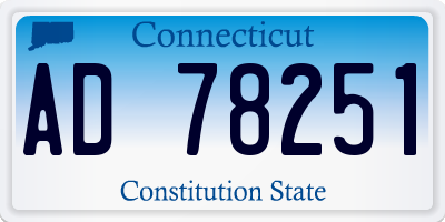 CT license plate AD78251