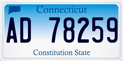 CT license plate AD78259