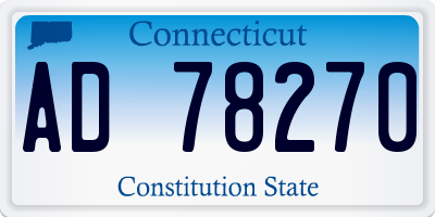 CT license plate AD78270