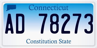 CT license plate AD78273