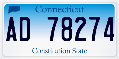 CT license plate AD78274