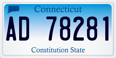 CT license plate AD78281