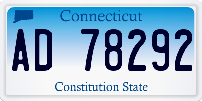 CT license plate AD78292