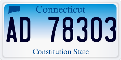 CT license plate AD78303
