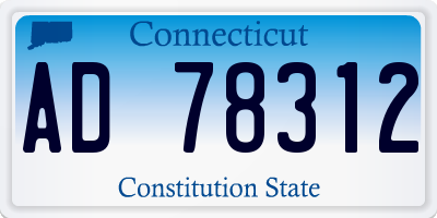 CT license plate AD78312