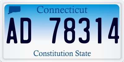 CT license plate AD78314