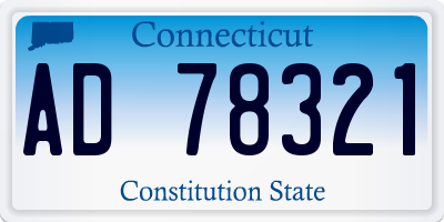 CT license plate AD78321